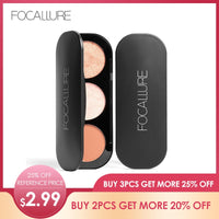 FOCALLURE 3 colors Natural Blusher Professional Blush& shimmer Highlighter bronzer Face contour long lasting blusher palette