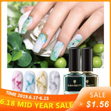 BORN PRETTY Watercolor Ink Nail Polish 6ml Smuoce Blossom Nail Polish Nail Art Varnish Long-Lasting DIY Design Manicure