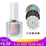 BORN PRETTY 6ml Holographic Nail Stamping Polish Silver Holo Laser Stamping Polish DIY Image Printing Polish Nail Art Lirqurd